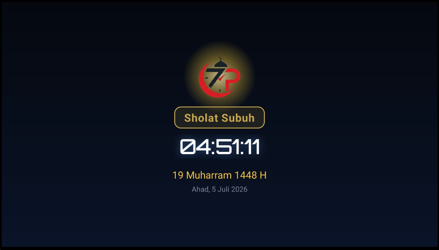 Display saat waktu Sholat